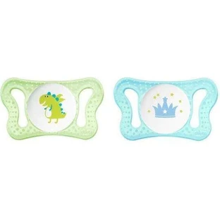 Chicco Physioforma Micro Silicone ортодонтичні пустушки з мішечком Маленький Принц - Зелено-синій для 0-2 місяців 2шт 2шт