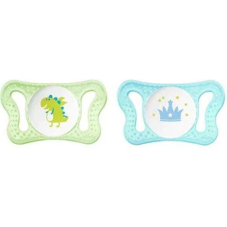 Chicco Physioforma Micro Silicone ортодонтичні пустушки з мішечком Маленький Принц - Зелено-синій для 0-2 місяців 2шт 2шт: ціни та характеристики