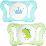Chicco Physioforma Micro Silicone ортодонтичні пустушки з мішечком Маленький Принц - Зелено-синій для 0-2 місяців 2шт 2шт: ціни та характеристики