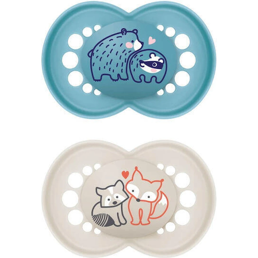 Mum Original Silicone Orthodontic Braces Bear/Vulpe - Blue/Beech для 16+ месяцев 2шт: цены и характеристики