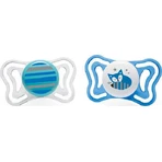 Chicco 71033-21 Силіконова ортодонтична соска-пустушка з мішечком Fox/Linii - синьо-альб для 6-16 місяців: ціни та характеристики