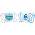 Chicco 71031-21 Силіконова ортодонтична пустушка з мішечком Сова - синьо-блакитна для 2-6 місяців 2шт: ціни та характеристики