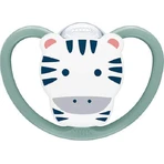 Силіконова ортодонтична пустушка Nuk Space з чохлом Zebra - зелена для 6-18 місяців: ціни та характеристики