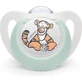 Nuk Star Disney Ортодонтична силіконова соска-пустушка "Силіконовий тигр" - білий/м'ята для 6-18 місяців