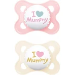 Силіконові ортодонтичні пустушки Mam Original Mummy Loves Mummy - рожева/букова для 2-6 місяців 2шт: ціни та характеристики