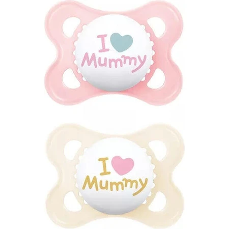 Силіконові ортодонтичні пустушки Mam Original Mummy Loves Mummy - рожева/букова для 2-6 місяців 2шт: ціни та характеристики
