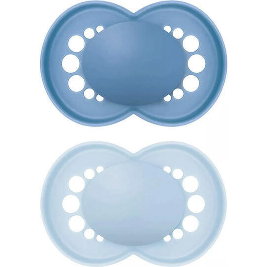Силіконові пустушки Mam Colours Nature Blue / Сині відкриті для 6-16 місяців 2шт: ціни та характеристики