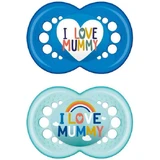 Mam Силиконовая ортодонтическая мумия I Love Mummy Ортодонтическая мумия I Love Mummy - голубой - светло-голубой для 16+ месяцев 2шт