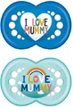 Mam Силиконовая ортодонтическая мумия I Love Mummy Ортодонтическая мумия I Love Mummy - голубой - светло-голубой для 16+ месяцев 2шт