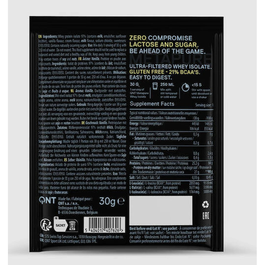 QNT Metapure Whey Protein Isolate Zero сывороточный протеин со вкусом ванили 30гр: цены и характеристики