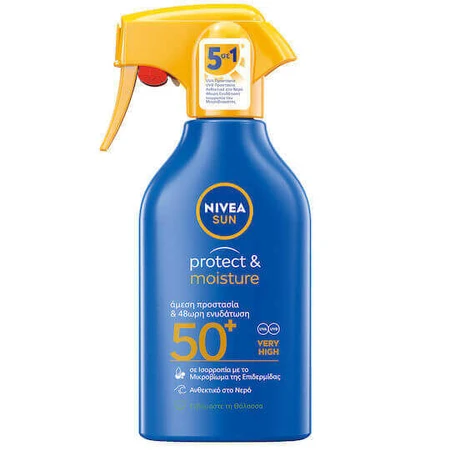 Nivea Сонцезахисний тригерний водостійкий лосьйон для тіла SPF50 у спреї 270 мл: ціни та характеристики