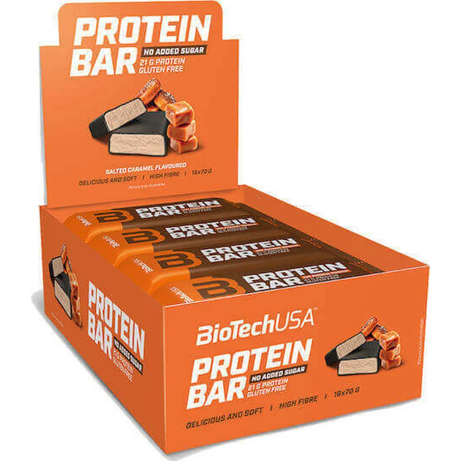 Батончики Biotech USA Protein Bar с 21 гр. белка и вкусом соленой карамели 16х70 гр.: цены и характеристики