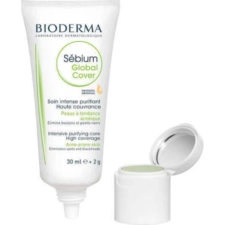 Bioderma Sebium Відтіночний флюїдний крем для обличчя від плям, прищів та акне з Бакучіолом та АНА 30мл: ціни та характеристики