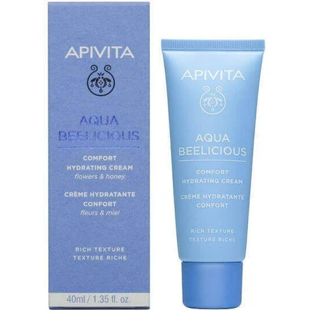 Apivita Aqua Beelicious Rich 24-годинний зволожуючий гель для обличчя з гіалуроновою кислотою та алое вера 40 мл: ціни та характеристики