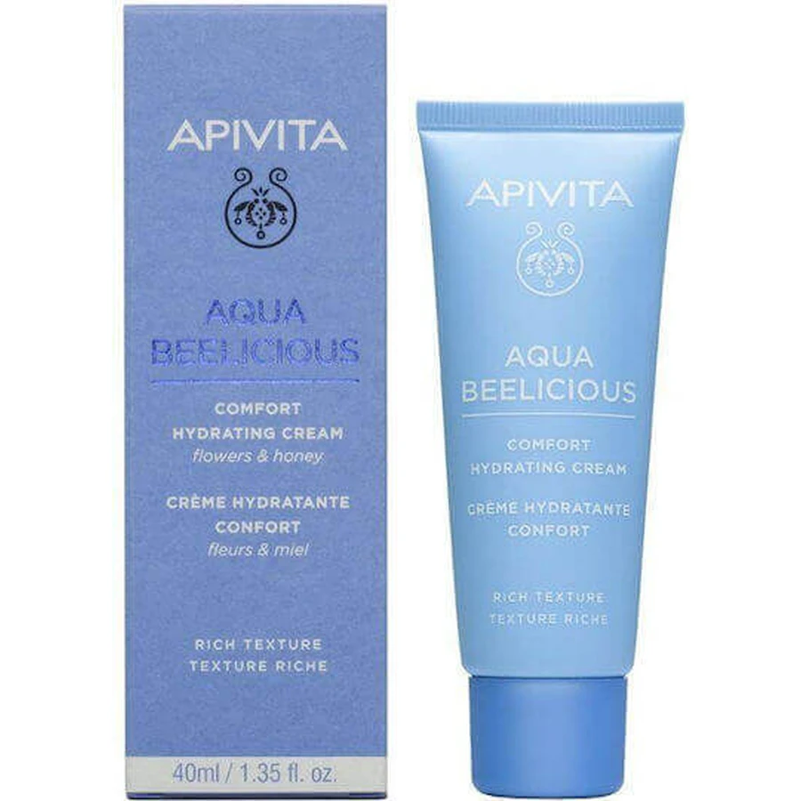 Apivita Aqua Beelicious Rich 24-годинний зволожуючий гель для обличчя з гіалуроновою кислотою та алое вера 40 мл: ціни та характеристики