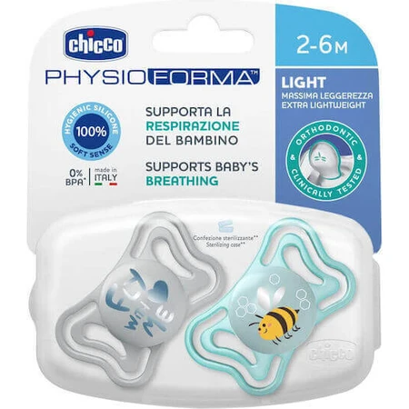Силіконові пустушки Chicco PhysioForma Light 2-6 місяців 2шт: ціни та характеристики
