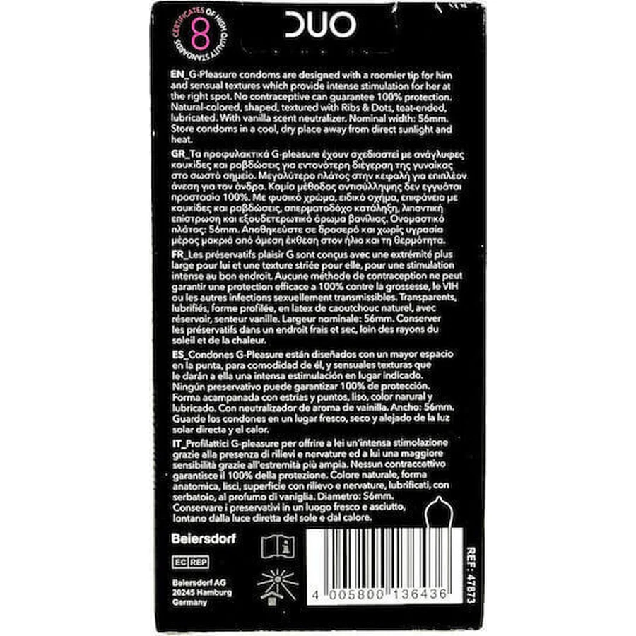 Duo Пресерванти G-Pleasure ребристі 12шт: ціни та характеристики