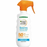 Garnier Ambre Solaire Sensitive Покращений водостійкий сонцезахисний лосьйон для тіла SPF50 у спреї 300 мл