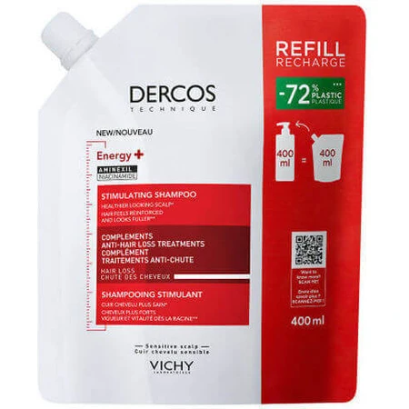 Vichy Dercos Energy+ Refill Шампунь против выпадения волос для всех типов волос 1х400 мл: цены и характеристики