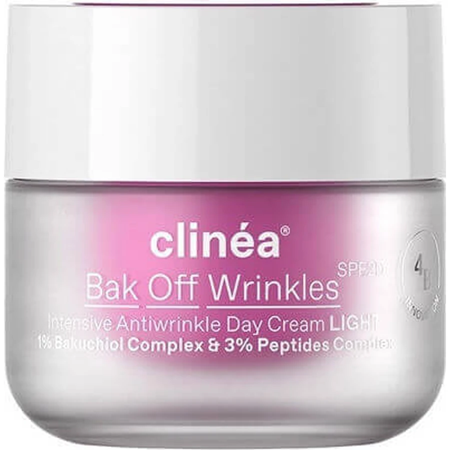 Clinea Bak Bak Off Wrinkles Light Легкий антивіковий денний крем для обличчя з SPF20, пептидами та пребіотиками 50 мл: ціни та характеристики