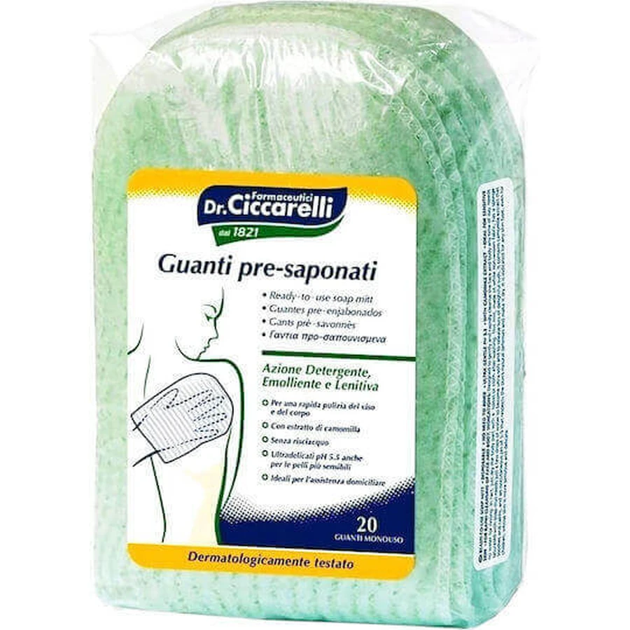 L'Officinale del Dr Ciccarelli Рукавички попередньо намилені 20buc: ціни та характеристики