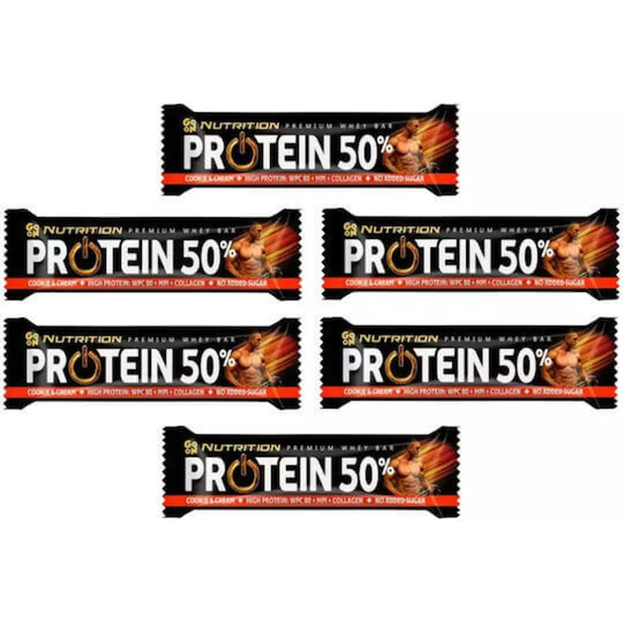 Go On Nutrition Premium Whey 50 Батончики Go On Nutrition Premium Whey 50 з 50% протеїну зі смаком печива та крему 6x40гр: ціни та характеристики
