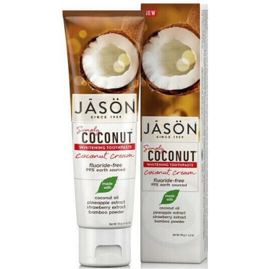 Jason Simply Coconut Whitening Fluoride-Free Whitening Toothpaste 119gr: цены и характеристики