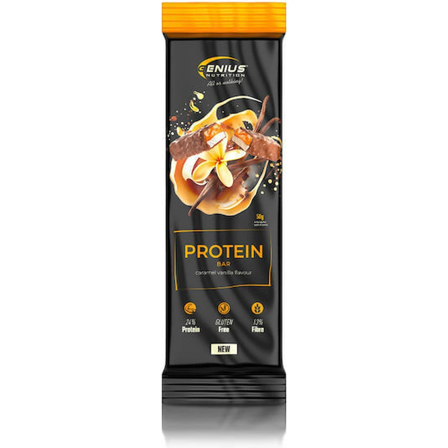 Genius Nutrition Protein Bar Карамель со вкусом ванили Протеиновый батончик 50 гр.: цены и характеристики