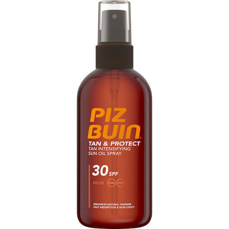 Piz Buin Tan & Protect Oil Водостойкое солнцезащитное масло для тела SPF30 в спрее 150 мл: цены и характеристики