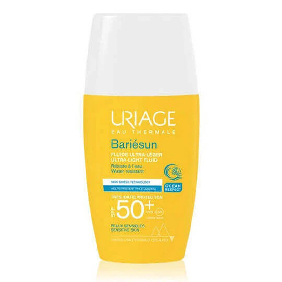 Uriage Bariesun Ultra Light Fluid Водостійкий сонцезахисний крем для обличчя від сонця (SPF) 50 30мл: ціни та характеристики