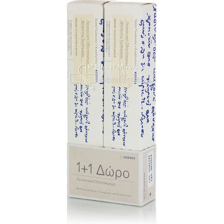 Korres Whitening Отбеливающая зубная паста Анис и Эвкалипт 2х75 мл: цены и характеристики