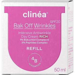 Clinea Bak Bak Off Wrinkles Rich Refill Anti-Ageing Face Day Cream SPF20 с пантенолом и пептидами 50 мл
