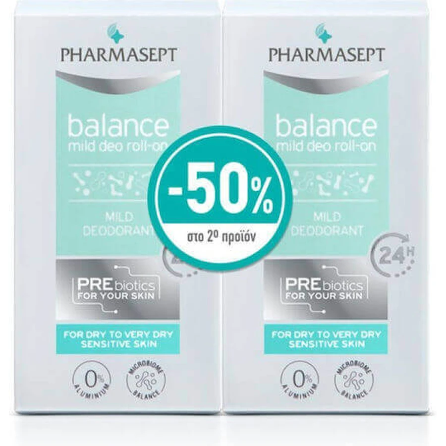 Pharmasept Balance Mild Deo Deodorant 24h Roll-On Deodorant Aluminium Free 2x50ml: цены и характеристики