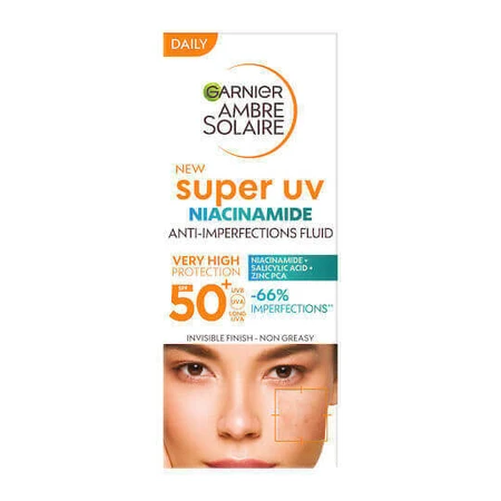 Garnier Ambre Solaire Супер УФ-ніацинамідний крем для обличчя із захистом від сонця SPF50+ 40мл: ціни та характеристики