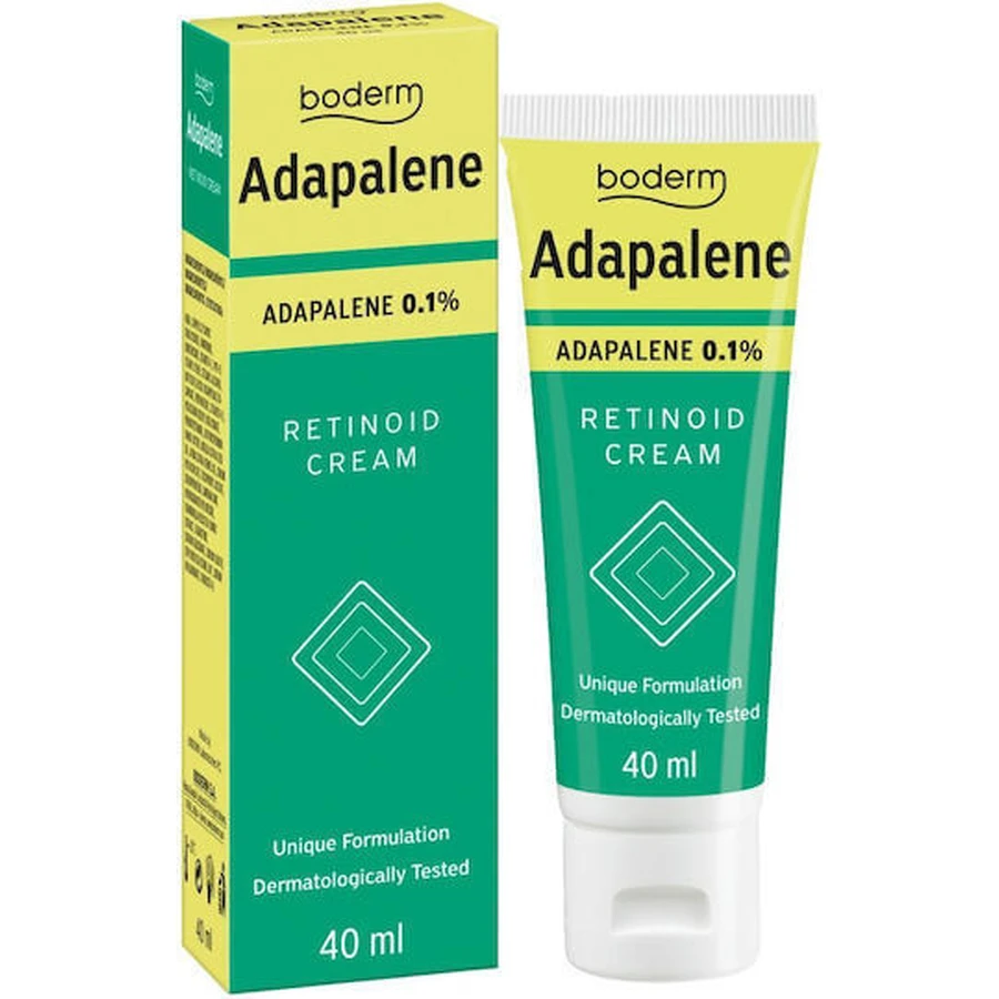 Зволожуючий крем для обличчя Boderm Adapalene 0,1% ретиноїдний проти пігментних плям та акне з пантенолом 40мл: ціни та характеристики
