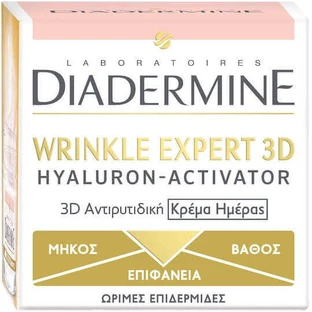 Diadermine Wrinkle Expert 3D Зволожуючий та антивіковий денний крем для обличчя з гіалуроновою кислотою та пептидами 50мл