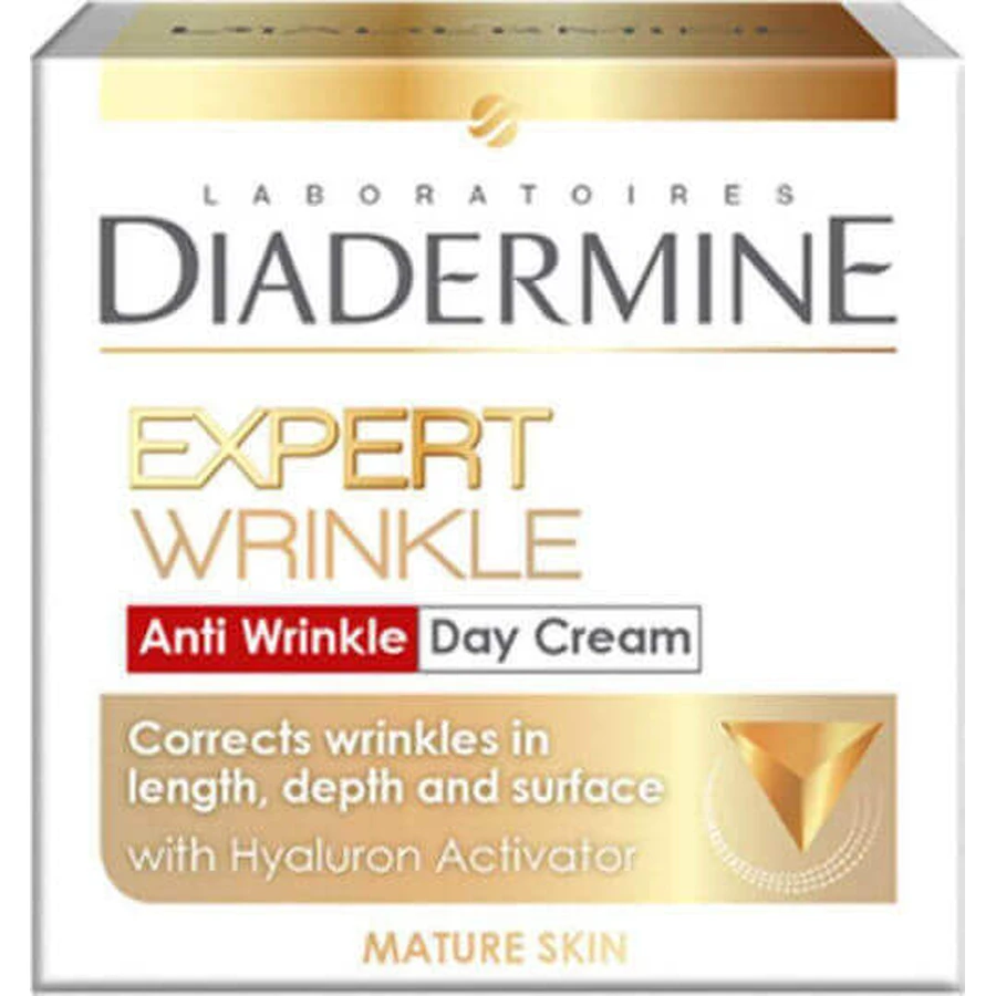 Diadermine Wrinkle Expert 3D Зволожуючий та антивіковий денний крем для обличчя з гіалуроновою кислотою та пептидами 50мл: ціни та характеристики