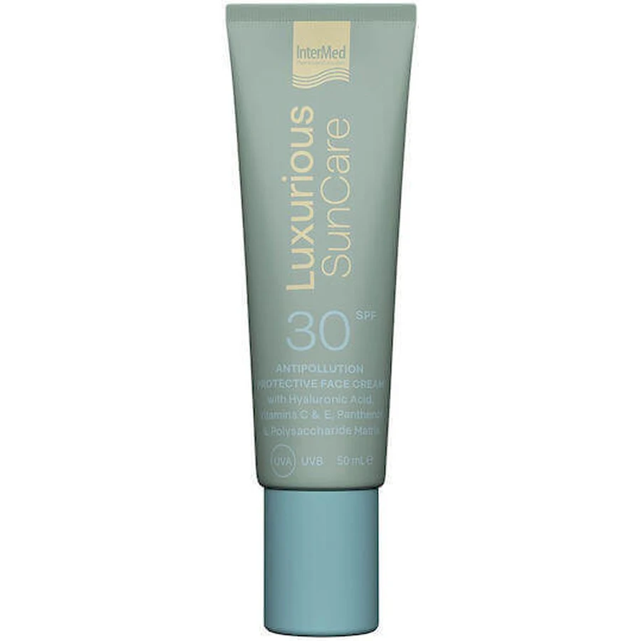 InterMed Luxurious Suncare Зволожуючий, омолоджуючий та освітлюючий денний крем для обличчя SPF30 з гіалуроновою кислотою 50 мл: ціни та характеристики
