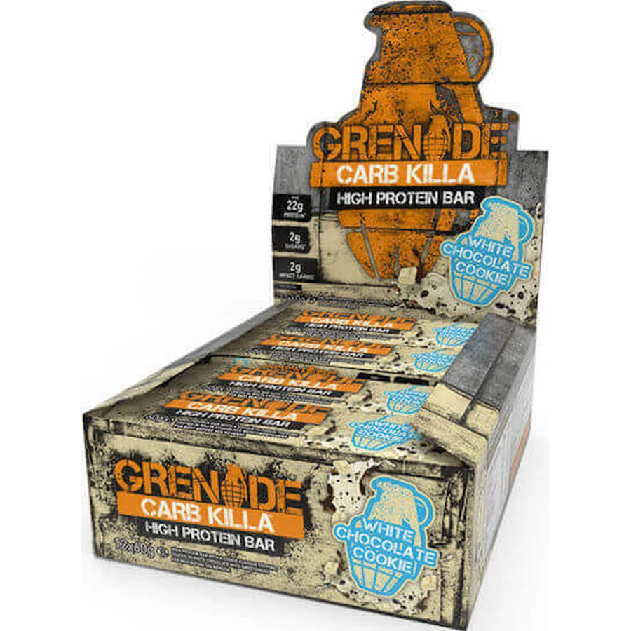 Батончики Grenade Carb Killa High с 22% белка и вкусом печенья белый шоколад 12х60гр: цены и характеристики