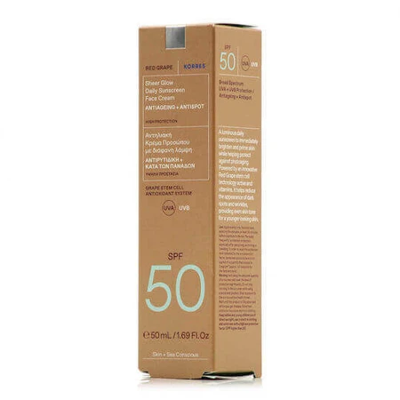 Сонцезахисний крем для обличчя Korres з червоним виноградом SPF50 50мл: ціни та характеристики