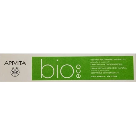 Apivita Bio-Eco Зубна паста без фтору від гінгівіту, зубного нальоту та карієсу з фенхелем та прополісом Ecological Eco Eco 75мл: ціни та характеристики
