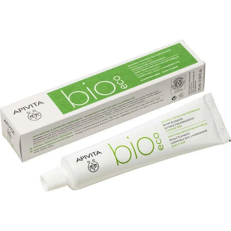 Apivita Bio-Eco Зубна паста без фтору від гінгівіту, зубного нальоту та карієсу з фенхелем та прополісом Ecological Eco Eco 75мл: ціни та характеристики