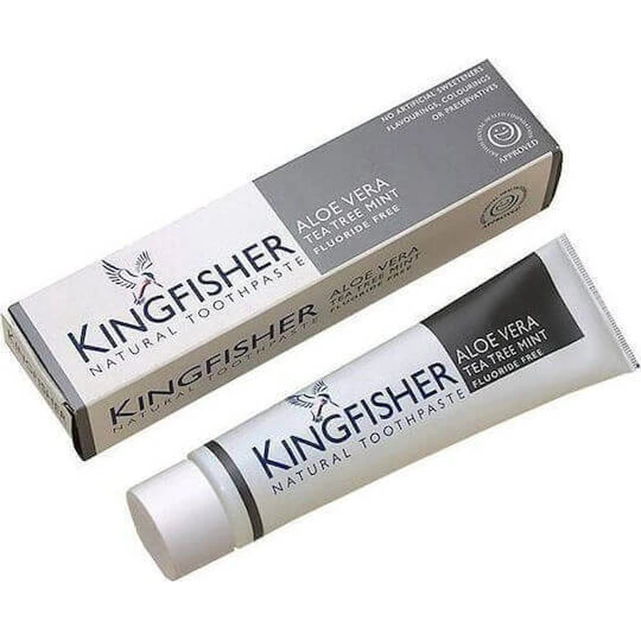 Kingfisher Зубная паста без фтора против зубного налета и кариеса Алоэ Вера Чайное дерево Мята натуральная 100 мл: цены и характеристики