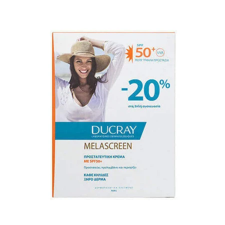 Ducray Melascreen UV SPF 50+ Rich Waterproof Cream Сонцезахисний крем для обличчя SPF50+ 2х40мл: ціни та характеристики