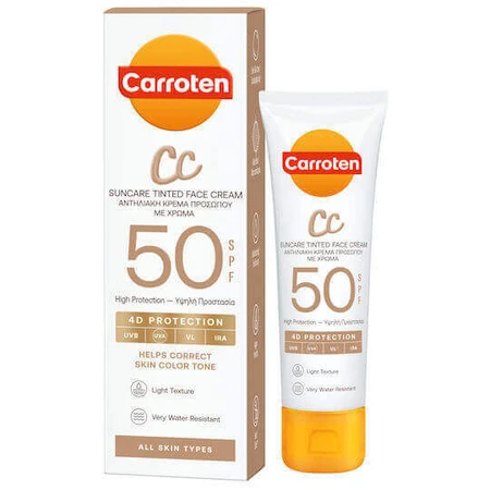 Carroten Водостойкий солнцезащитный крем для лица SPF50 с пигментом 50 мл: цены и характеристики