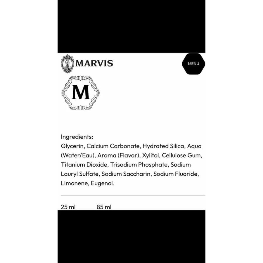 Marvis Whitening Mint отбеливающая зубная паста 10 мл: цены и характеристики