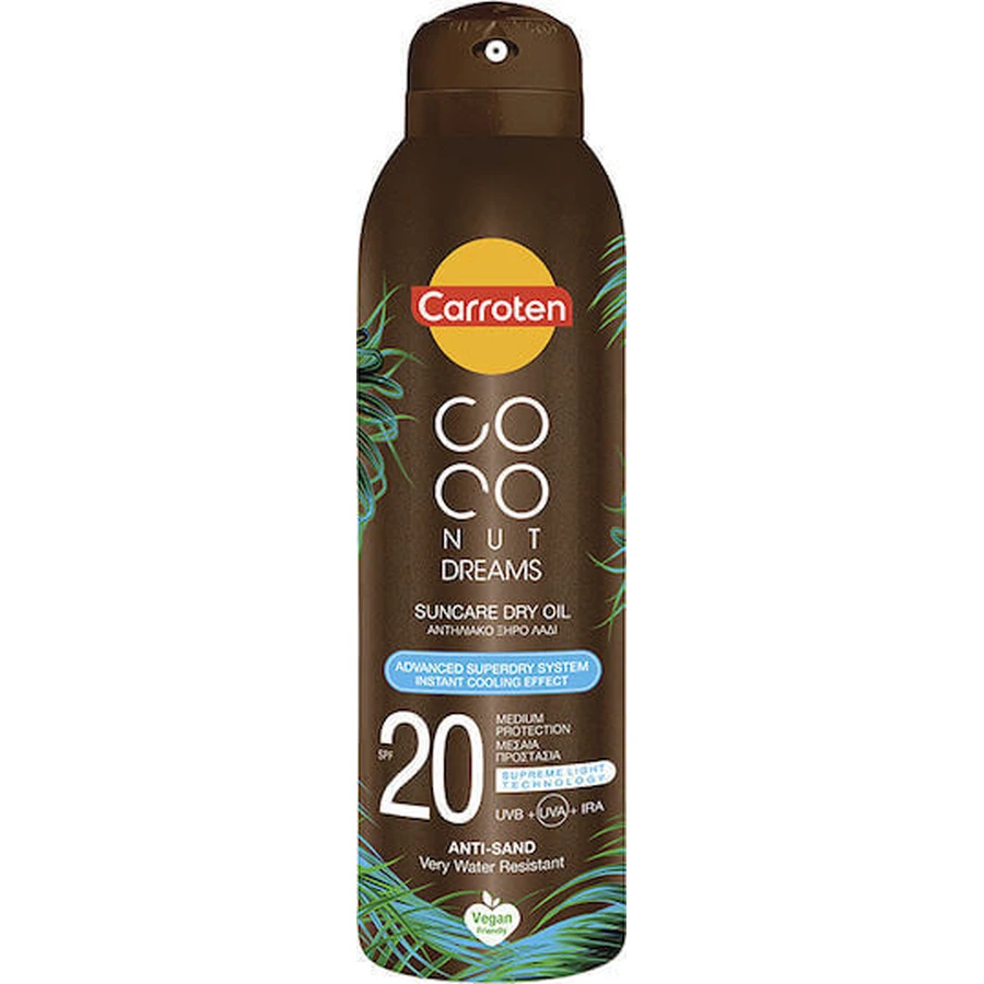Водостійка сонцезахисна олія для тіла Carroten Coconut Dreams SPF20 Спрей для тіла 150 мл: ціни та характеристики