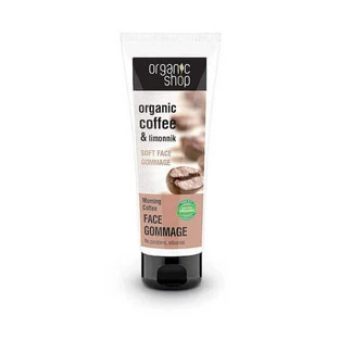 Ніжний скраб для обличчя Organic Shop, кава та лимонник, 75 мл