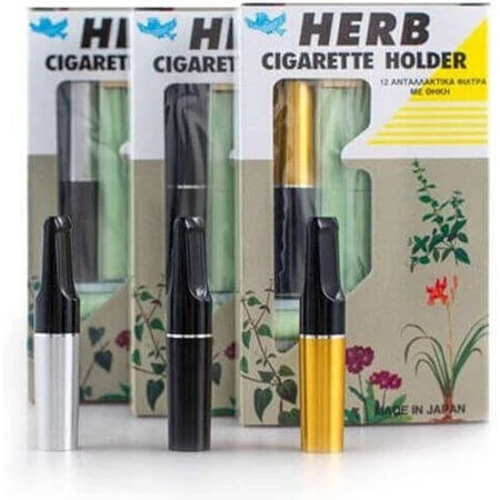 Vican Herb Держатель для сигарет золотой + 12 фильтров + серебряный кисет для отказа от курения 12шт: цены и характеристики