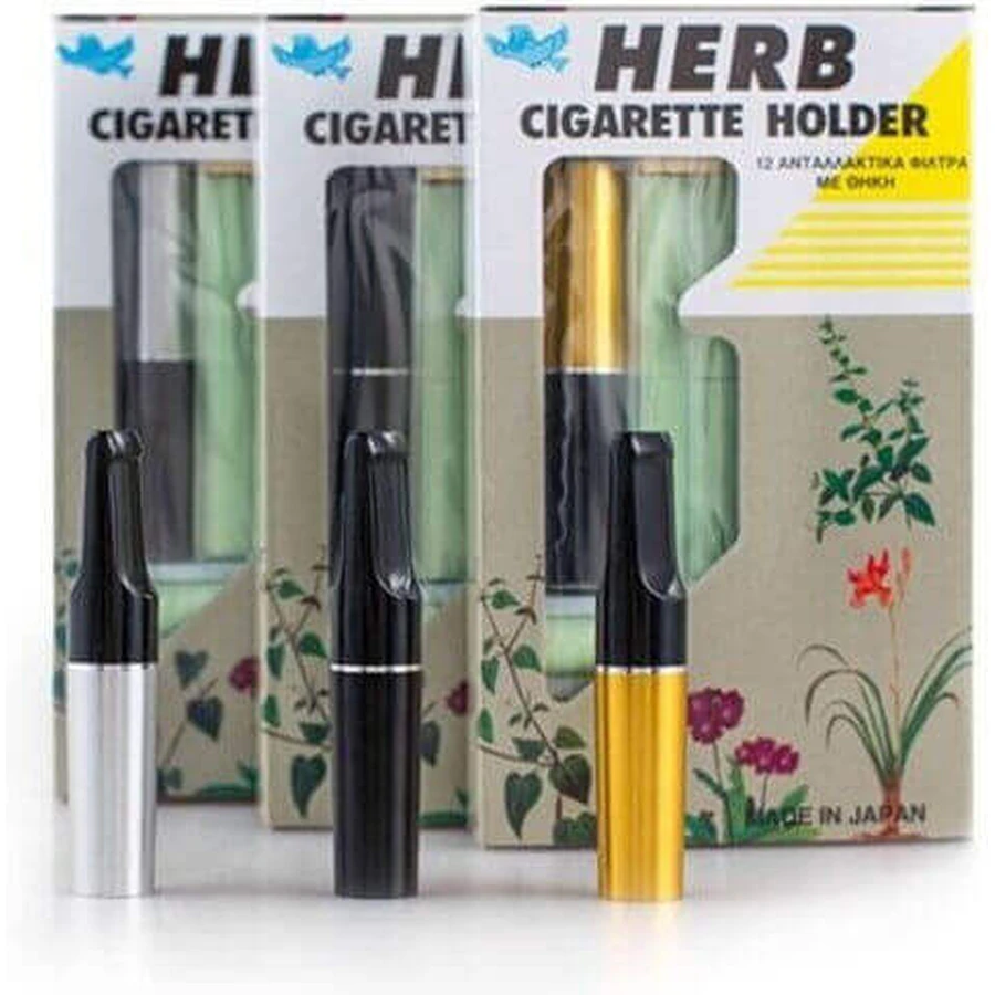 Vican Herb Держатель для сигарет золотой + 12 фильтров + серебряный кисет для отказа от курения 12шт: цены и характеристики